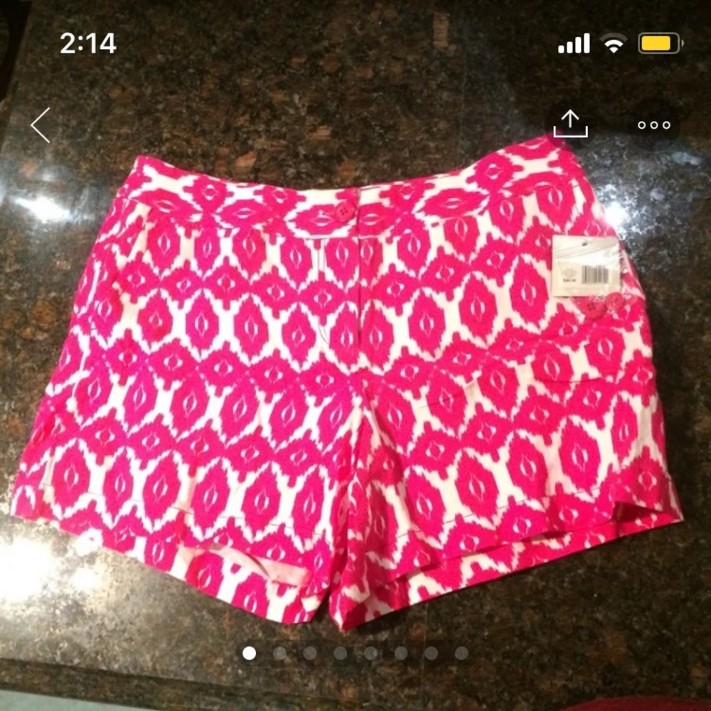 NWT Madison sz 8 pink Ikat shorts linen blend